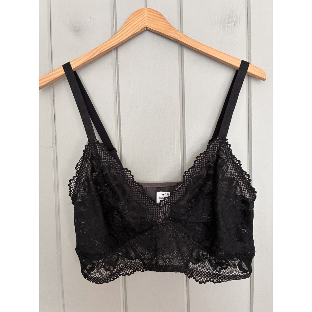 NWT Torrid Bella Donna Lace Bralette 1 1X Black Lace Sheer Wireless NEW